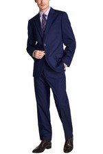 Nautica Mens Modern-Fit Bi-Stretch Pinstripes Suit 38 Short Navy Pants 32 Waist
