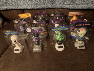 Lot of 16 Dancing SOLAR Halloween Zombie, Black Cat, Frankenstein, Scarecrow Etc