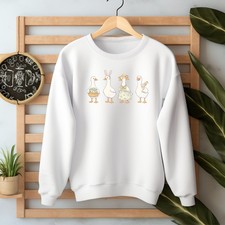 Cottagecore Silly Easter Goose Sweatshirt Funny Spring Geese Top for Her