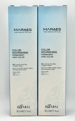 2x Kaaral MARAES Nourishing Permanent Haircolor 4.85 Med Brunette Mahogany Brown