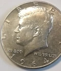 KENNEDY HALF DOLLAR,  1964-P,  90%  SILVER MINIMAL WEAR