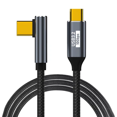 USB C-C 3.2 Ladekabel Kabel PD 100W Schnellladekabel Laptop Datenkabel gewinkelt - Bild 1 von 4