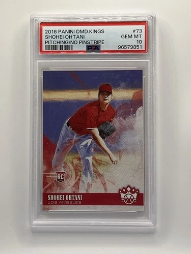 2018 Panini Diamond Kings Shohei Ohtani Pitching/No Pinstripe (RC) PSA 10 #73
