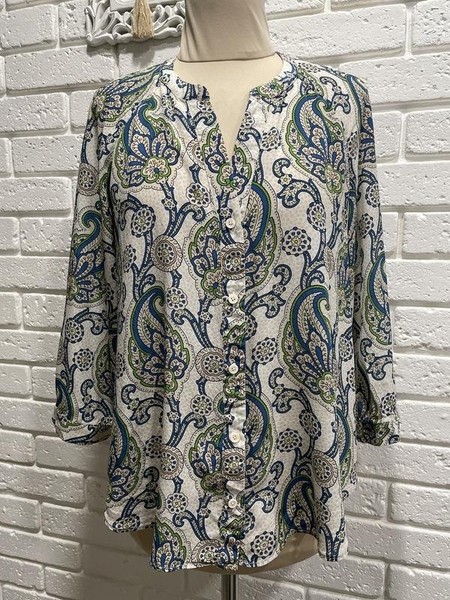 Women Massimo Dutti Shirt Multicolor Silk 38 / M / #N2F3