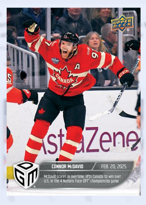 2025 Upper Deck 4 Nations Face-Off GDM Connor McDavid #20 Scores Winner Presale