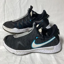 Nike PG 4 Basketball Sneakers Shoes CD5079-004 Size 10 Black White Zip Front
