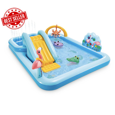 96'' X 78'' X 28'' Inflatable Jungle Adventure Play Center Spray Kiddie Pool