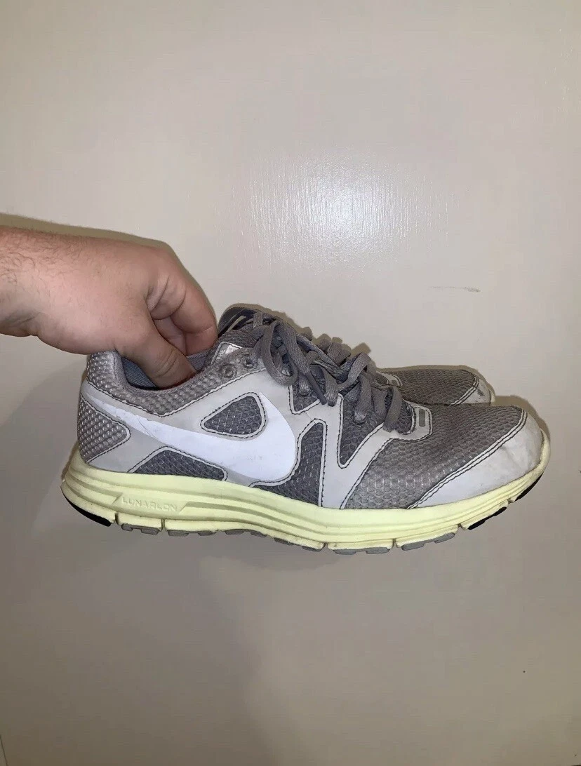 Nike Lunarfly 3 Mens Size 8 Gray Green Lace Up Running Breathe