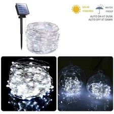 100 LEDs Solar powered Operated Mini LED Copper Wire String lights