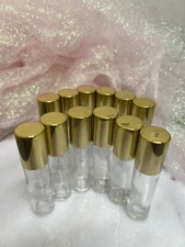 Glass Roll On Roller Travel Perfume Bottle 10 ml Empty Refill FREE SHIP 1/3 OZ