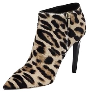 leopard pony hair booties