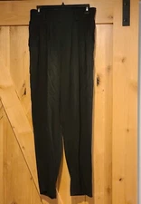 Maggie Lawrence Pull On Pants Womens M High Rise Pleated Tapered Elastic Black