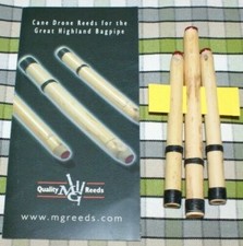 MG Cane Drone Reeds for pipes highland bagpipe 2 tenors 1 bass