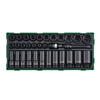 Toptul GTB3222 32PCS - 1/2'' DR. Flank Impact Socket Set
