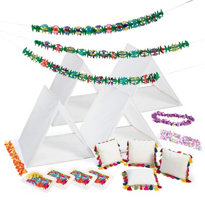 SLUMBER PARTY LUAU FOR 4, Party Supplies, 27 Pieces