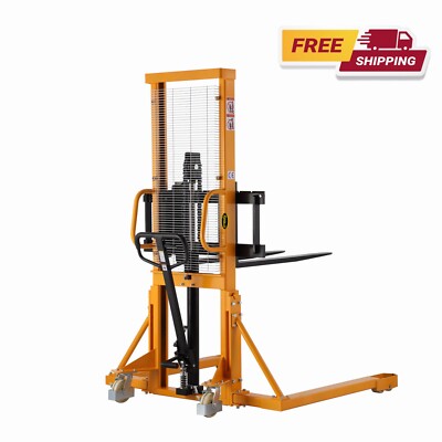 APOLLOLIFT 2200lb Hydraulic Manual Hand Straddle Pallet Stacker 63'' Max. Lift