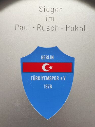 TÜRKIYEMSPOR BERLIN SIEGER PAUL RUSCH POKAL FUSSBALL WANDTELLER TROPHÄE SPORT  - Bild 1 von 9