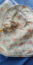 Baby Homemade Matching Bath Wrap, Bib And Binky Attachment Clip Dainty Flowers