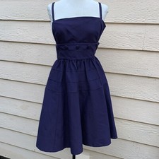 Anthropologie Maeve Belted Button Dress Spaghetti Strap Purple Short Cocktail 0P