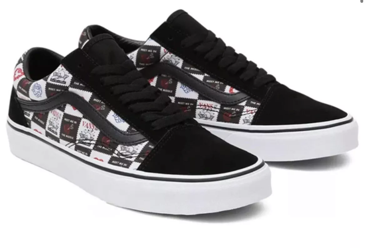 White vans top with black letters