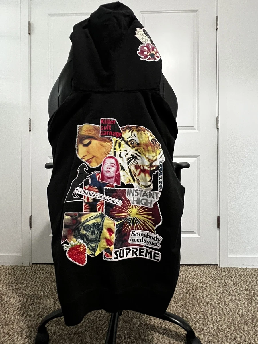 Supreme Instant High Patches Hooded Sweatshirt Black XL eBay