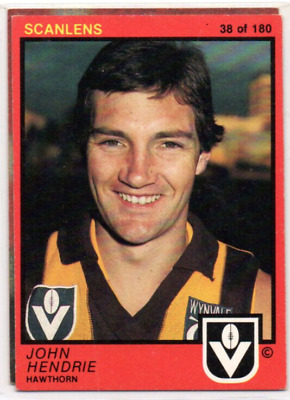 1982 AFL VFL SCANLENS FOOTBALL CARD - 38 John HENDRIE (HAWTHORN) MINT/NM |  eBay