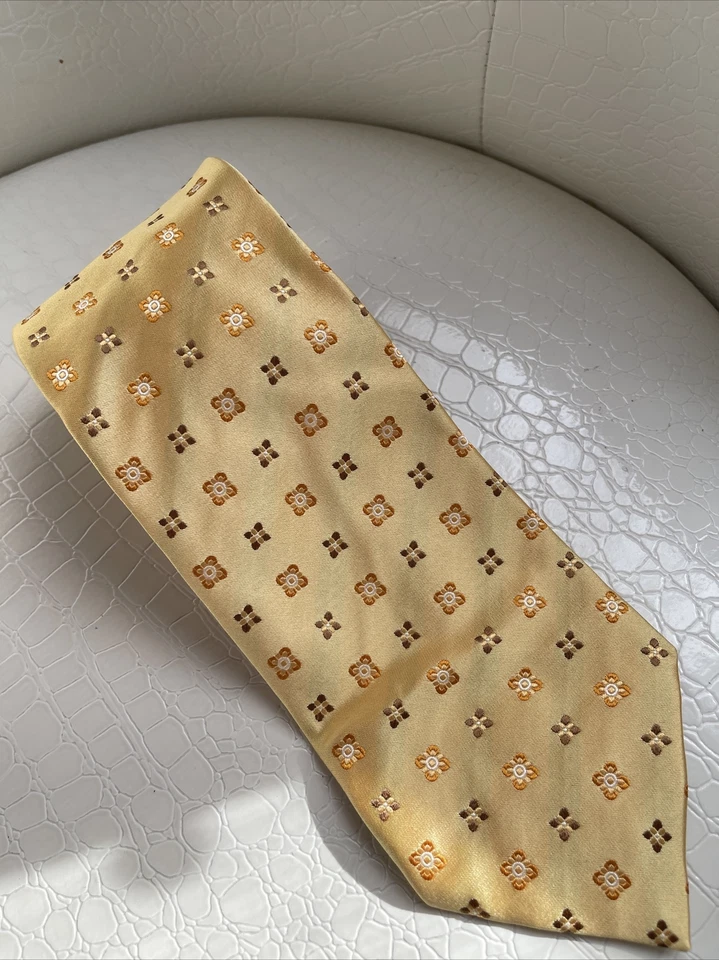 "Corbata amarilla Tino Cosma hecha en Italia para hombre 60""" Foto 3 de 4