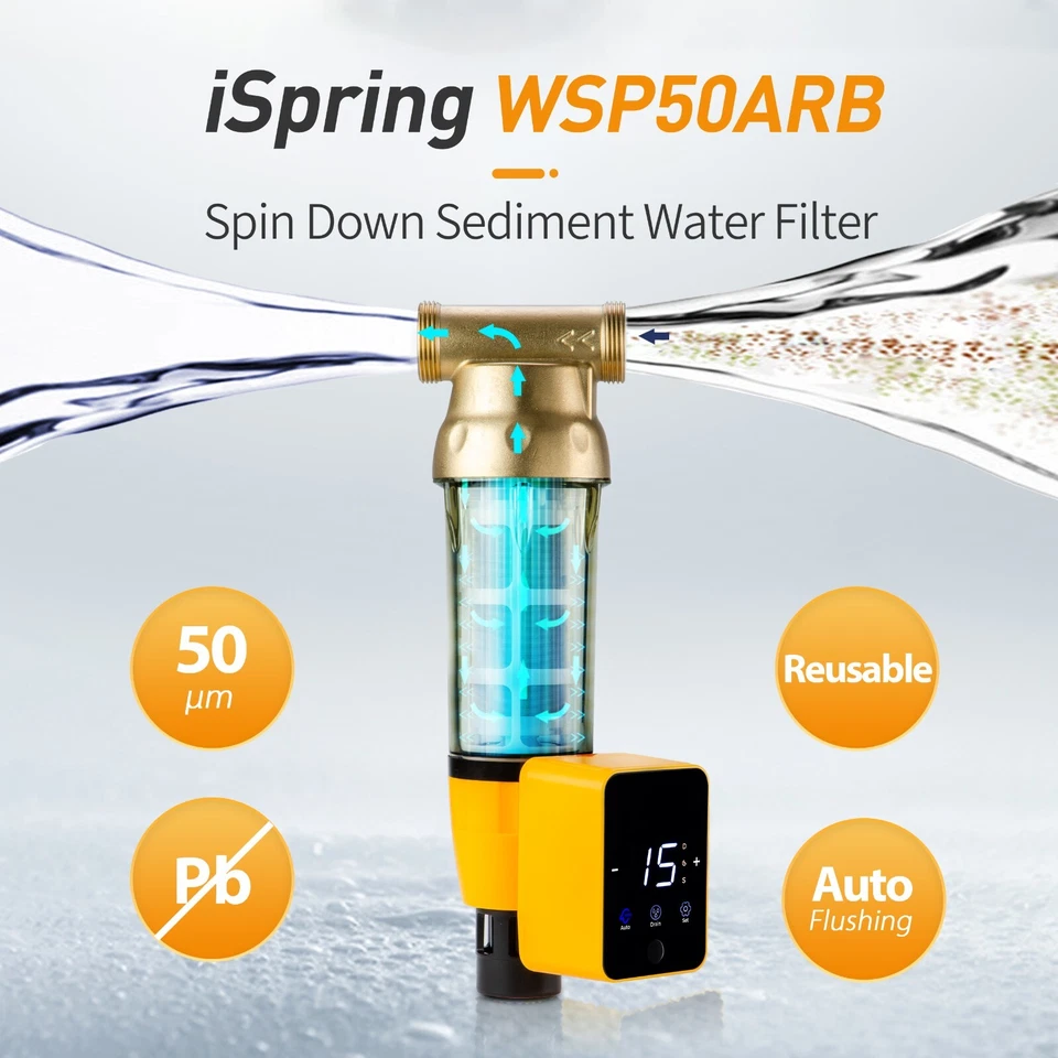 Water Pre-Filter System Whole House Spin Down Sediment Water Filter, Auto Flush - Image 2 of 4