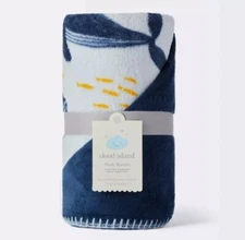 Cloud Island Plush Baby Blanket - Whales - New !!