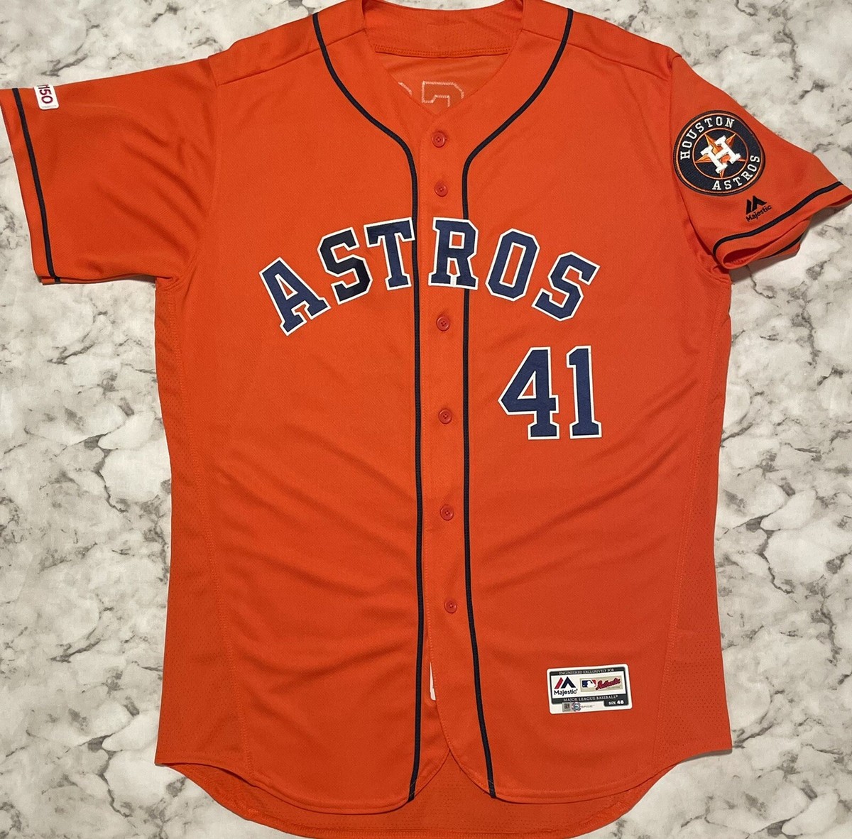 Authentic Majestic MLB Houston Astros Brad Peacock Baseball Jersey