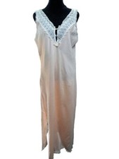 Vintage Women's Carole Hochman Nightgown Large Peach w/Cream Lace Trim