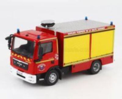 Altaya 1:43 MAN TGL 8.220 TANKER TRUCK SUPPORTO TECNICO SAPEURS POMPIERS FRANCE