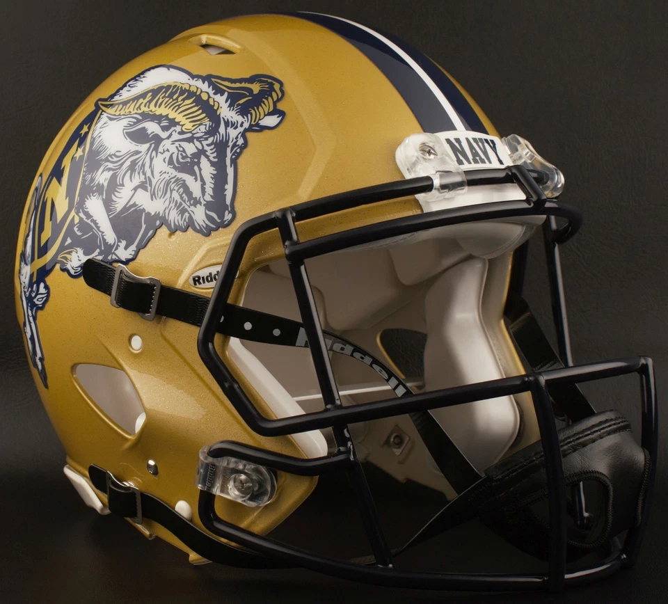 Casco de fútbol americano réplica tamaño completo NAVY MIDSHIPMEN NCAA Riddell VELOCIDAD Foto 2 de 4