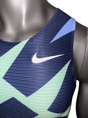 Neu mit Etikett! Nike Elite Pro Herren großer Singlet Marathon CI0799-XXX blau grün USA - Bild 5 von 11