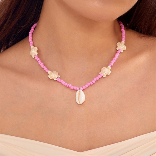 Fashion Shell Turtle Pendant Beaded Necklace Beach Jewelry Holiday Gift Women - Picture 4 of 15
