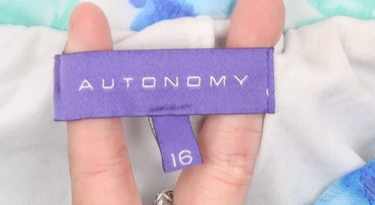 Autonomy Womens Blue Floral Midi A-Line Skirt Size 16 - Image 4 of 4