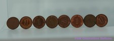 West German 1 Pfennig Coins Lot of 8 World Coins 1980 s