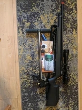 Benjamin Marauder .22 Caliber PCP Air Rifle w/ scope, pump, sling, bi pod,+MORE