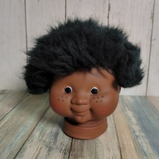 Vintage 1984 Sweet Love Kids Doll Head Black Straight Hair African American 4"