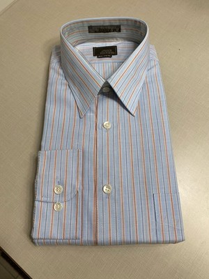 John Henry Men s NWOT Blue Stripe 15 1/2 x 34/35 Long Sleeve Dress Shirt