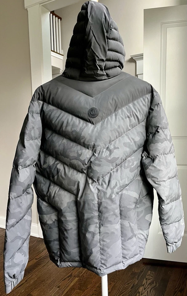 Chaqueta acolchada reflectante grande Peter Millar Crown Camo Apres Ski para hombre NUEVA Foto 2 de 4