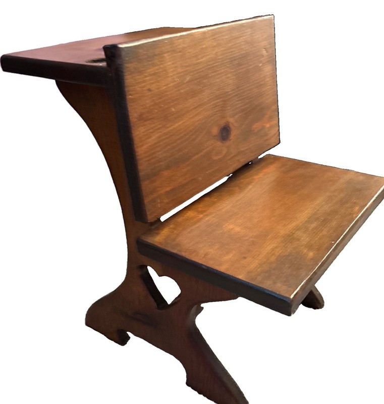 Vtg Duke & Duchess 15”x 11.5” Handcrafted Wooden School Desk w/Chair for Lg Doll
