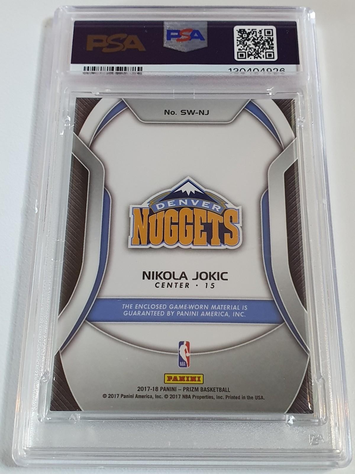 2017 Panini Prizm Nikola Jokic #PATCH Game Worn Jersey - PSA 9 (POP 8) view 3