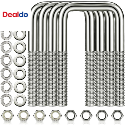 #ad 4 Pcs 304 Stainless Steel Square U Bolt Boat Trailer U Bolts with Washers and N $54.10