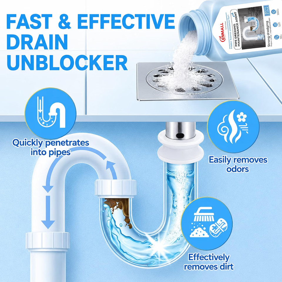 Product photo 7 of 8 — Bathroom Shower Clog Remover, Safe for All Pipes 320g