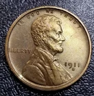1911-S 1c Lincoln Wheat Cent. Attractive UNC Details, Recolored