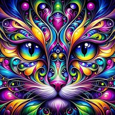 Cat Diamond Art Kits for Adults, 5D Cat Diamond Painting Kits, Animal Dimond Ar