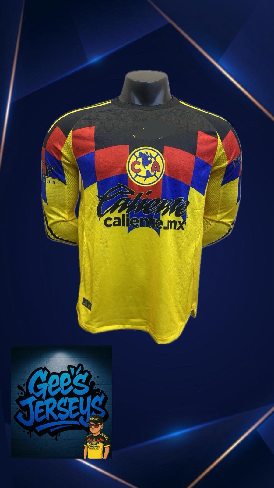 Club America Jersey Player Version Long Sleeve