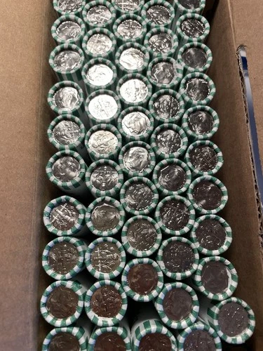50 Rolls of 2025 D Roosevelt Dimes, Box on hand ready to ship 2500 BU coins.