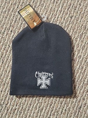NWT Black Choppers Beanie One Size Embroidered Logo